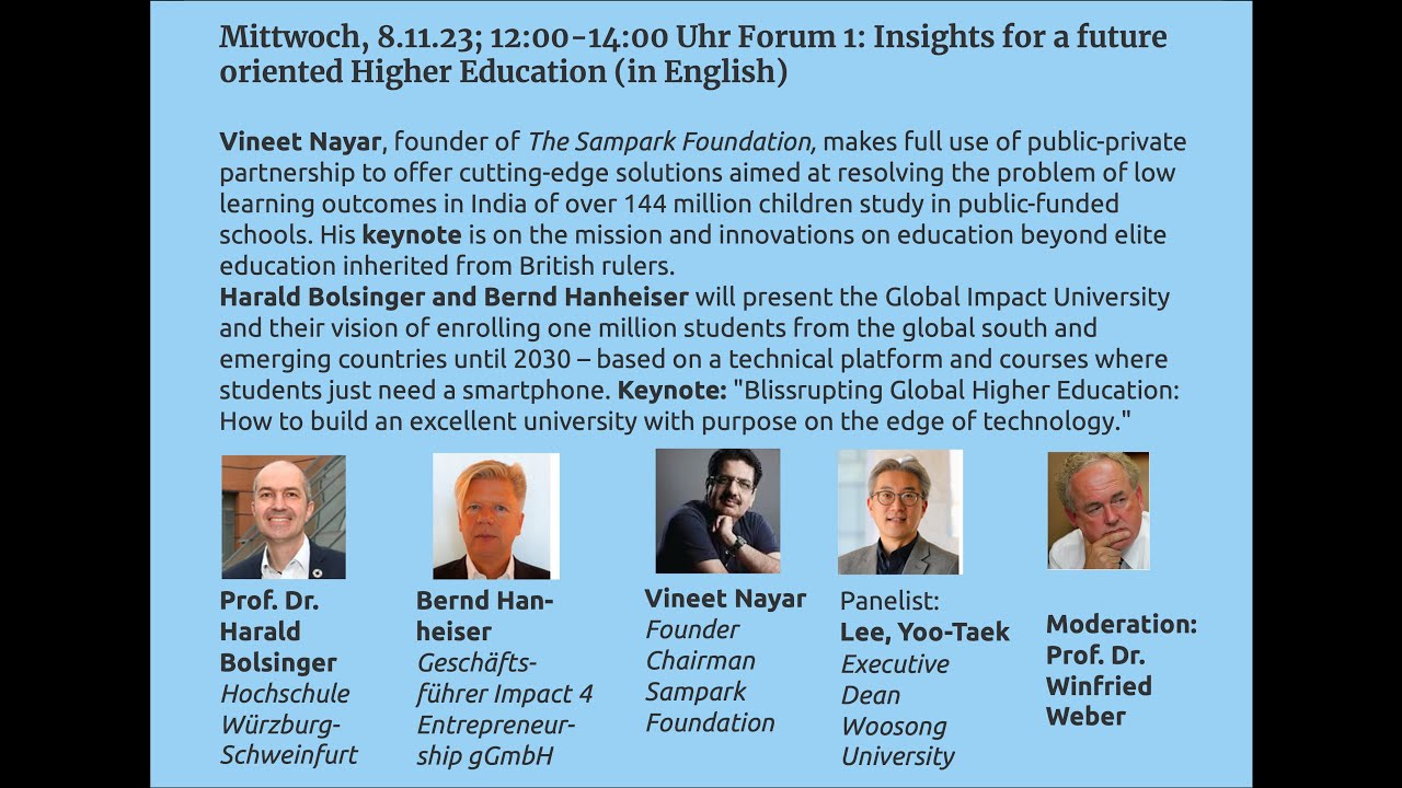 🎯Peter Drucker Purpose Summit 2023 Uhr Insights for a future oriented Higher Education (in English)