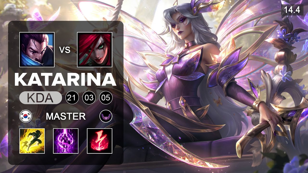 Katarina vs Yasuo Mid - KR Master - Patch 14.4 Season 14