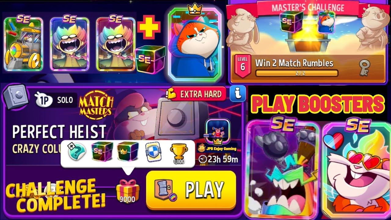 Crazy Columns+Rainbow Solo Challenge Perfect Heist /9000 Score/Play 2 Boosters