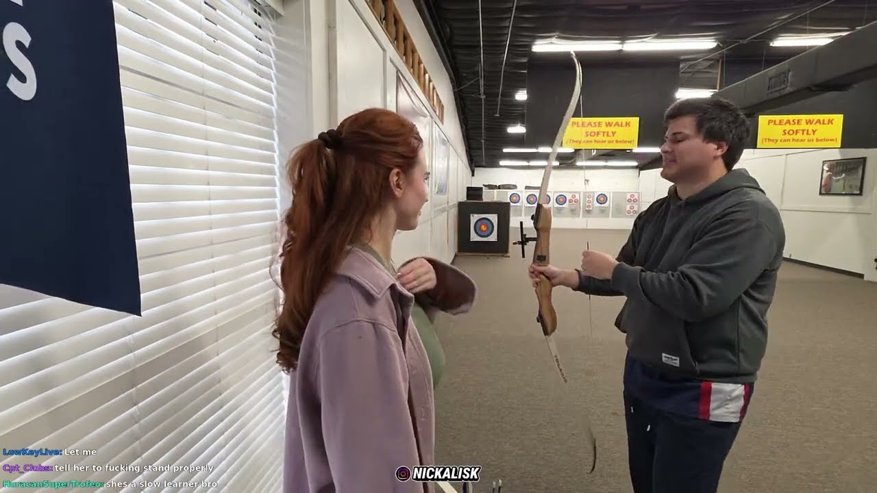 Amouranth does Archery with Husband NickLee