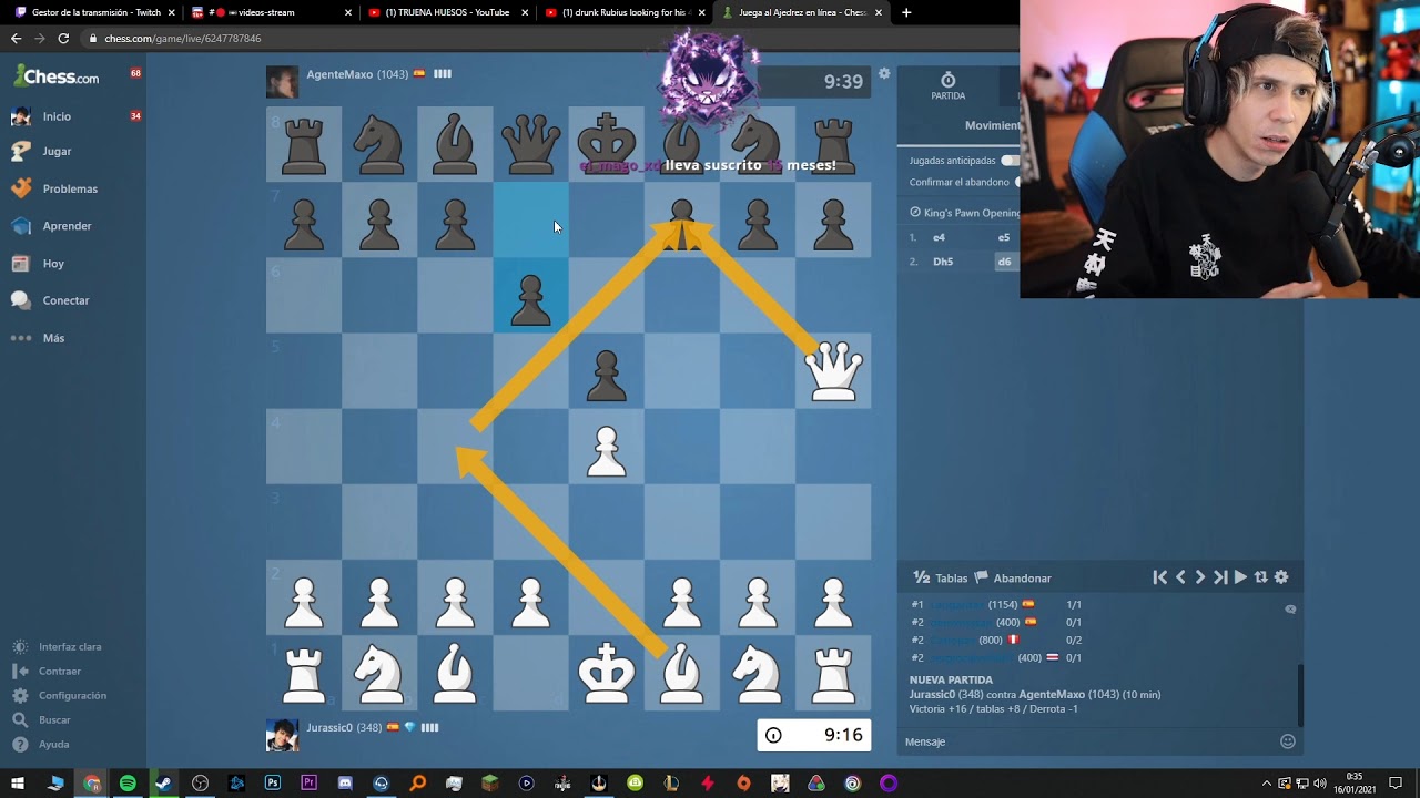 RUBIUS juega AJEDREZ contra MAXIMUS y le gana solo con 4 MOVIMIENTOS! (MATE DEL PASTOR)
