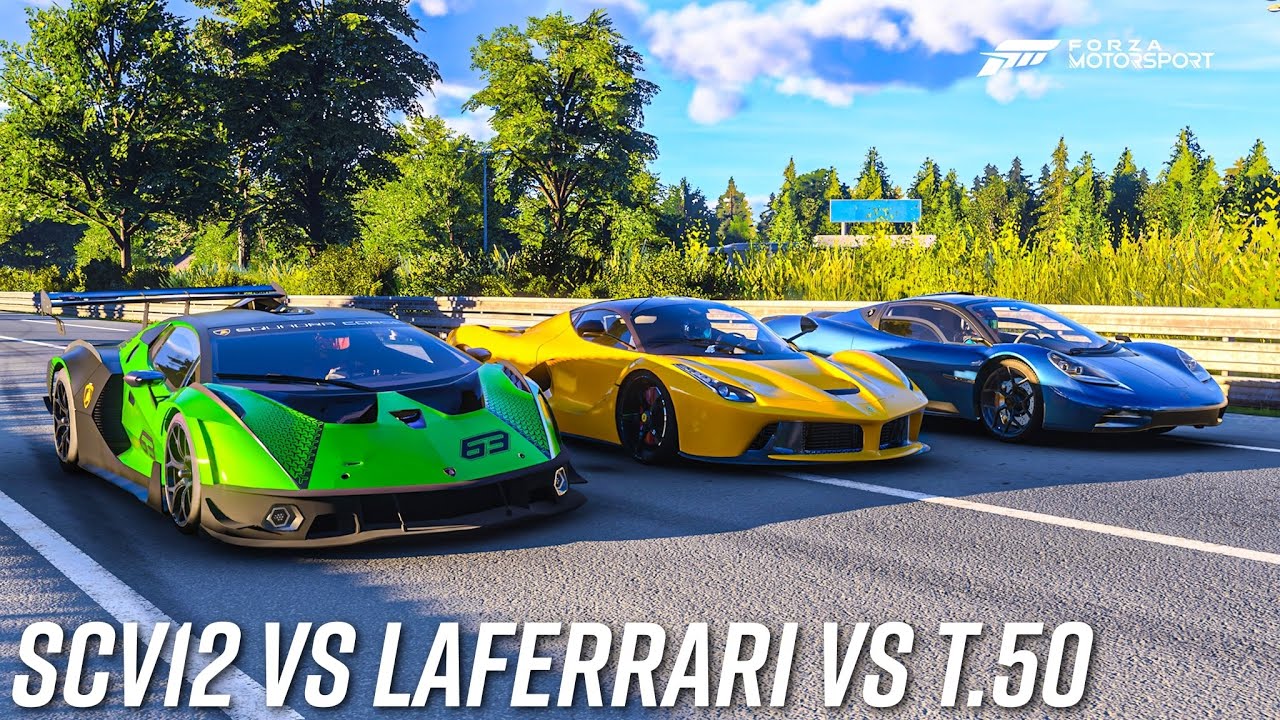 Lamborghini Essenza SCV12 vs LaFerrari vs Gordon Murray T.50 | Forza Motorsport