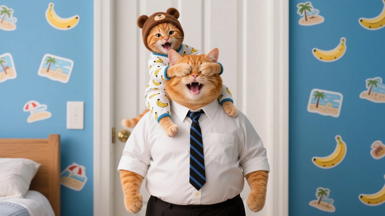 Ginger Kitten Secretly Renovates Papa Cat&rsquo;s Dark Office After Seeing Him Work Late 🐱💡