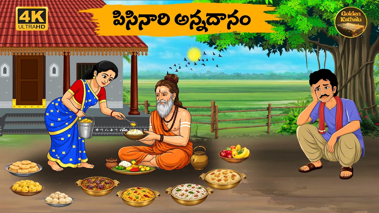 పిసినారి అన్నదానం -Telugu stories - Golden Kathalu 41 - Neethi Kathalu - Telugu Moral Stories