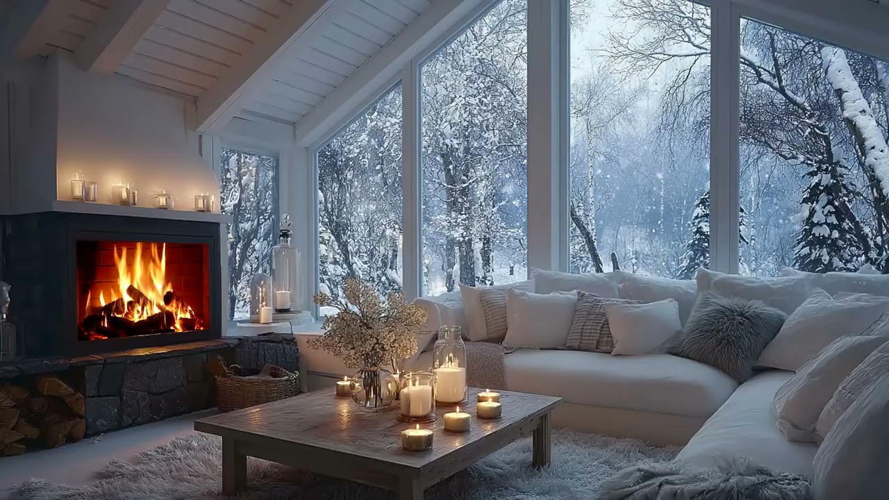 🪟🎹 Winter Piano Music | Cozy Snowy Room by the Window for Deep Focus and Stress Relief
