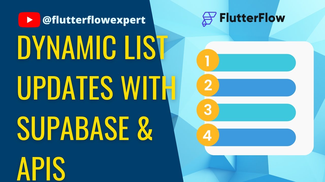 @FlutterFlow Streamline Your Lists: Dynamic Updates with @Supabase & APIs