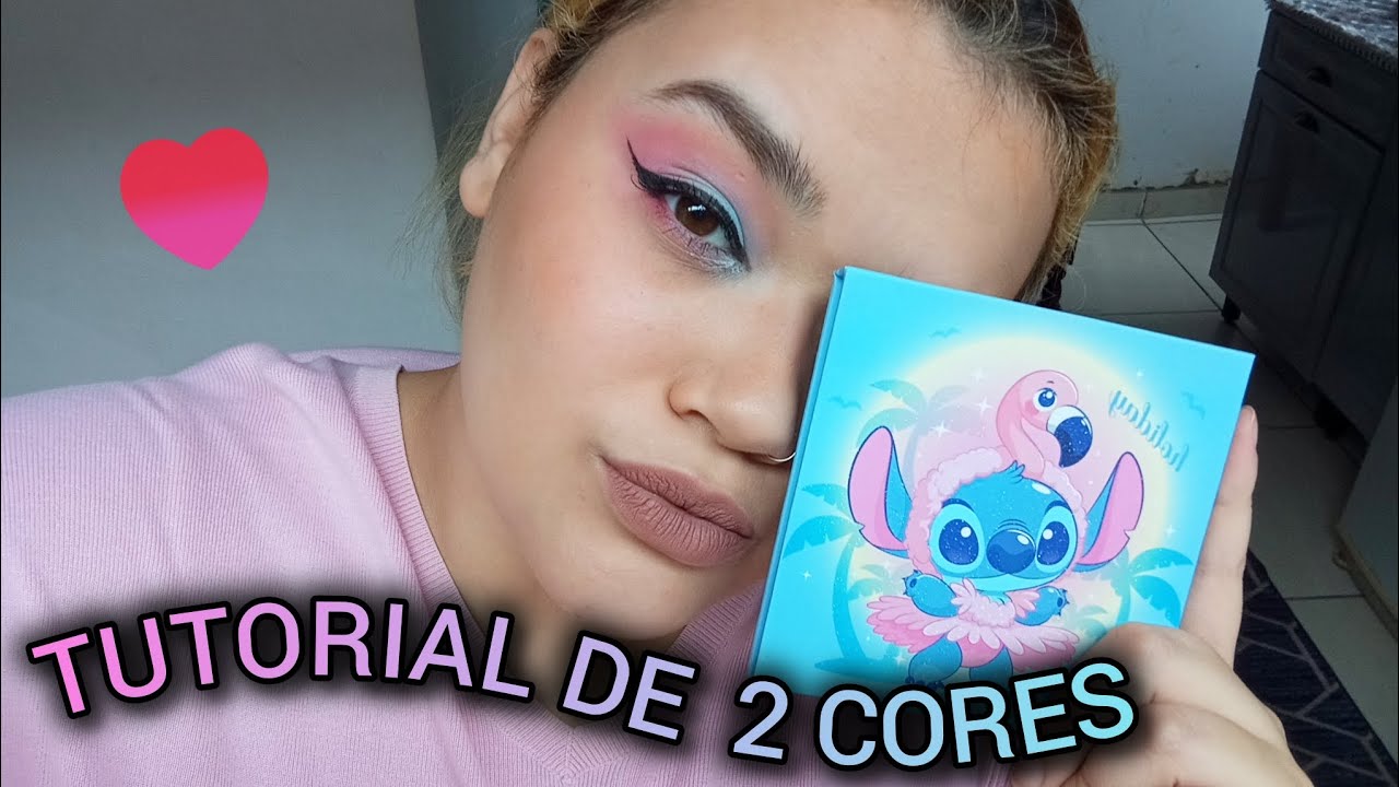 TUTORIAL MAQUIAGEM AZUL E ROSA 🩵🩷 | DELINEADO GATINHO E SEM CÍLIOS POSTIÇOS 🎀 1 PALETA POR 7 DIAS 🎬