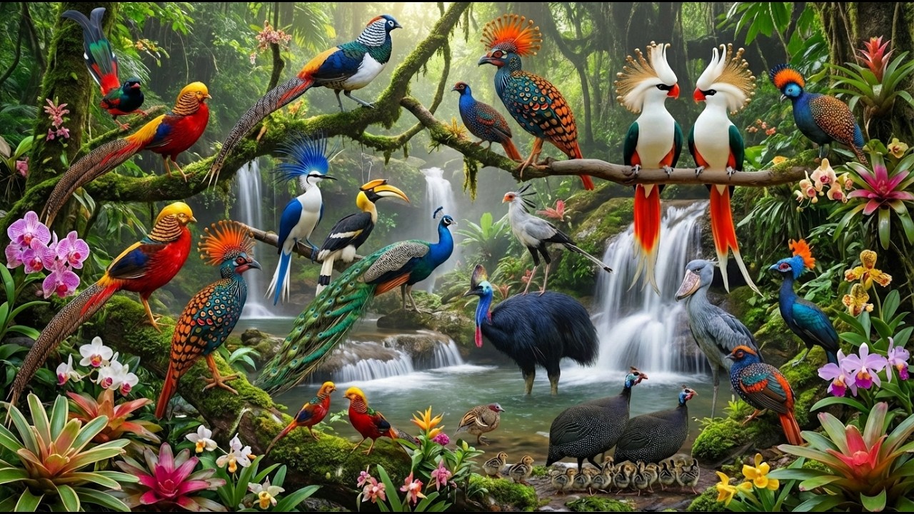 Jungle Morning Bird Songs for Calm Mind🦚🦩🦜🍁🌳🍀🌺#AnxietyRelief #BirdLife #WildBirds #Birdsong
