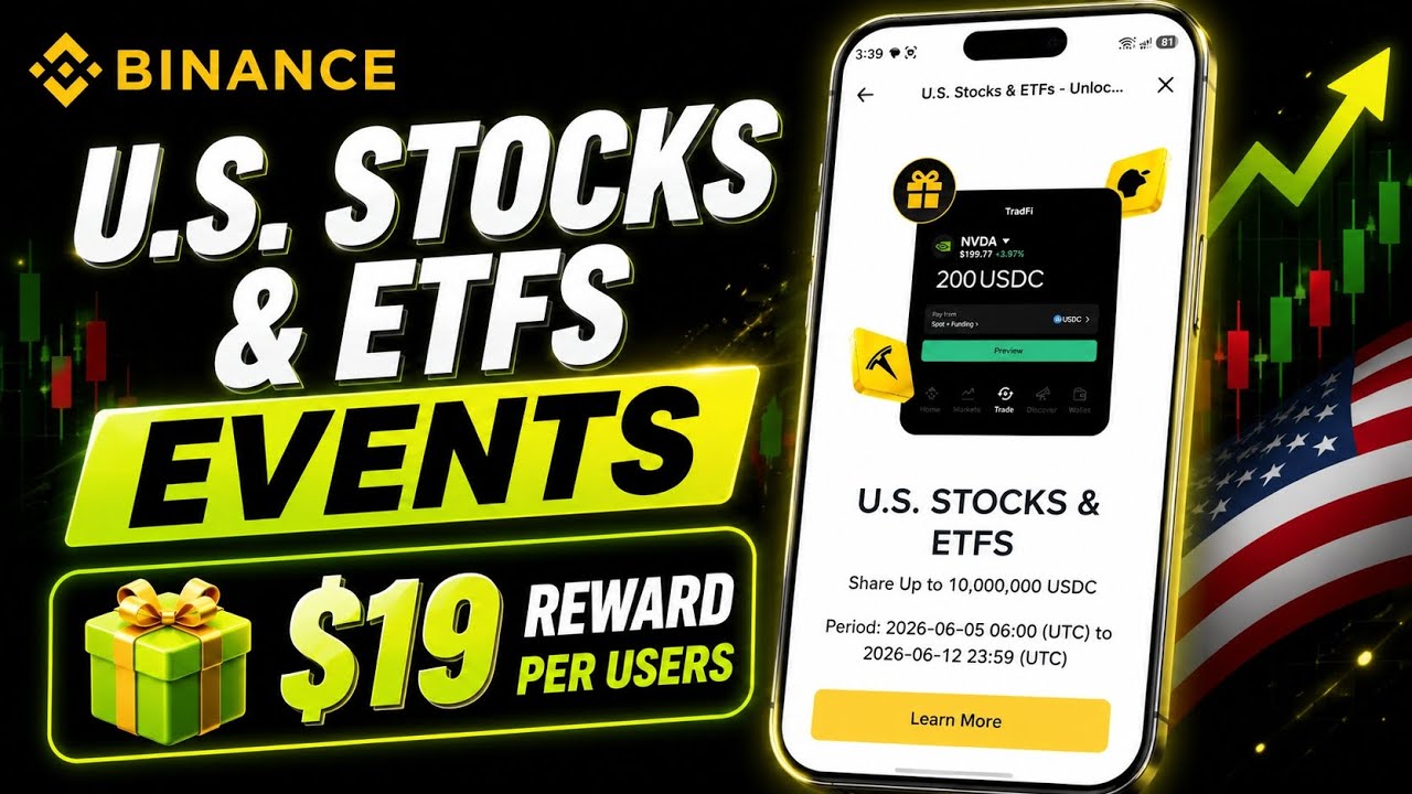 Binance U.S. STOCKS & ETFS Events | Total 10M USDC Rewards pool ! Trade US Stocks on Binance