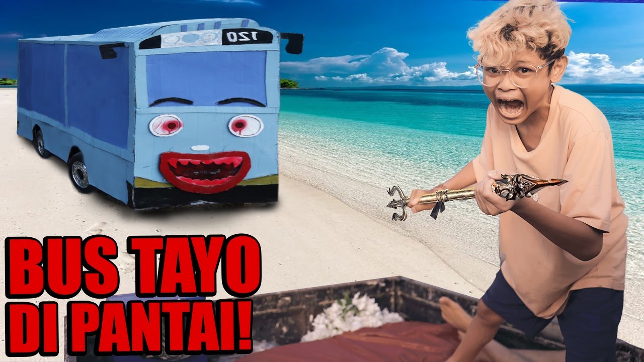 PERTARUNGAN SENGIT BOCIL MELAWAN BUS TAYO DI PANTAI SELATAN PAKAI TOMBAK POSAIDON!