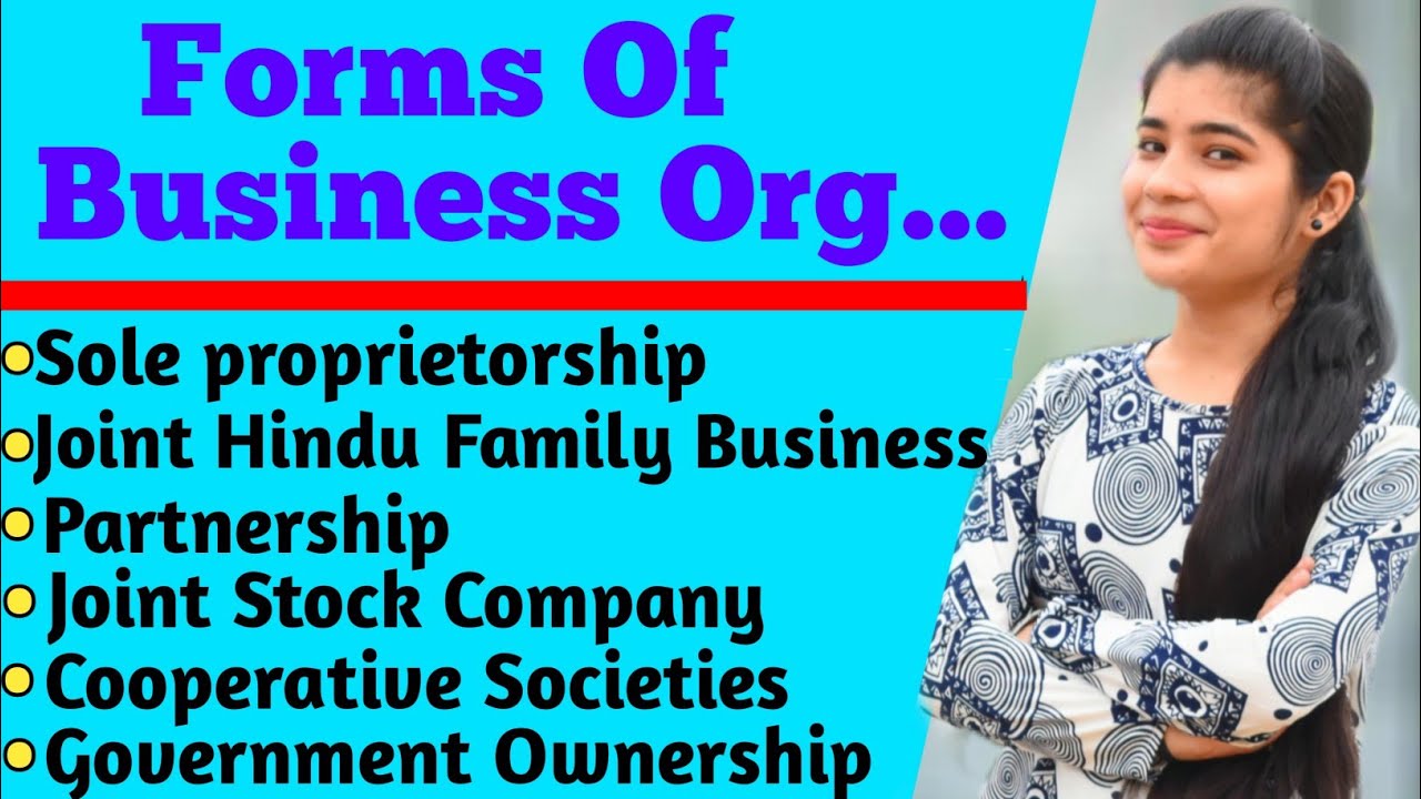 FORMS OF BUSINESS ORGANISATIONS {हिंदी} | Sole Proprietorship | Joint Hindu Family | Study Central
