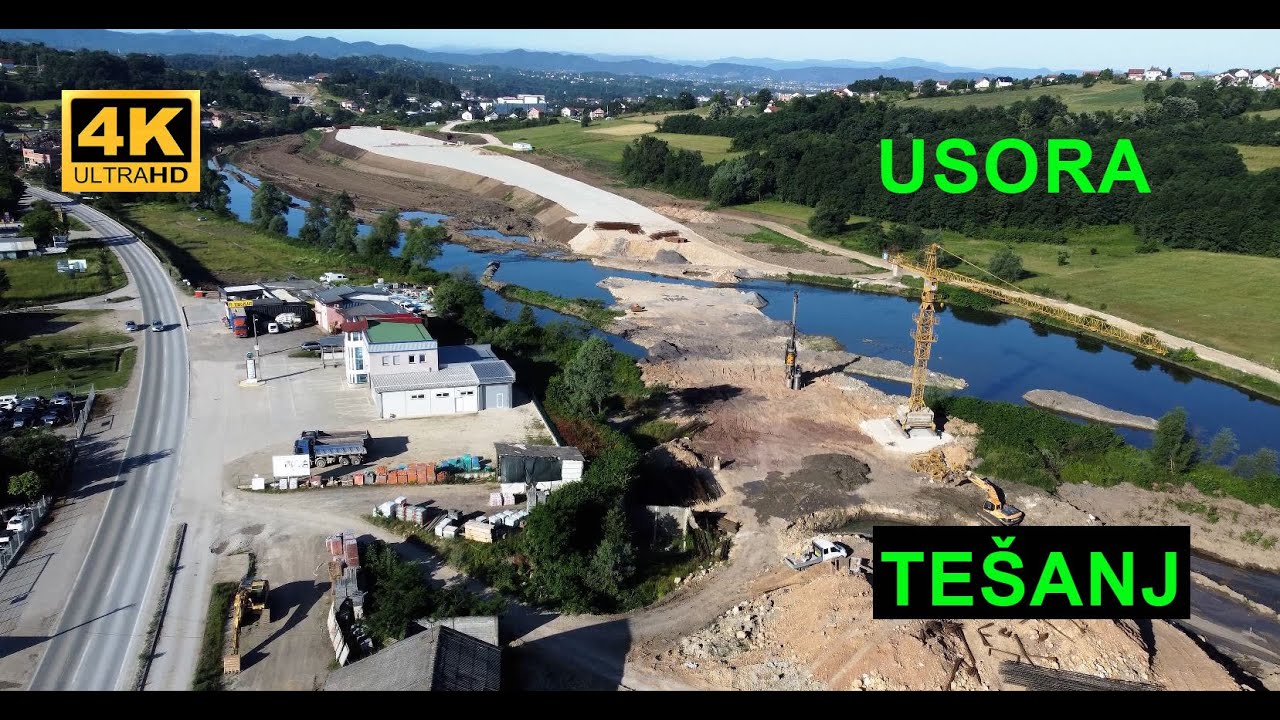 Koridor 5C Tešanj 🇧🇦 Pripreme za gradnju 2 mosta na rijeci Usori (naselje Kraševo)