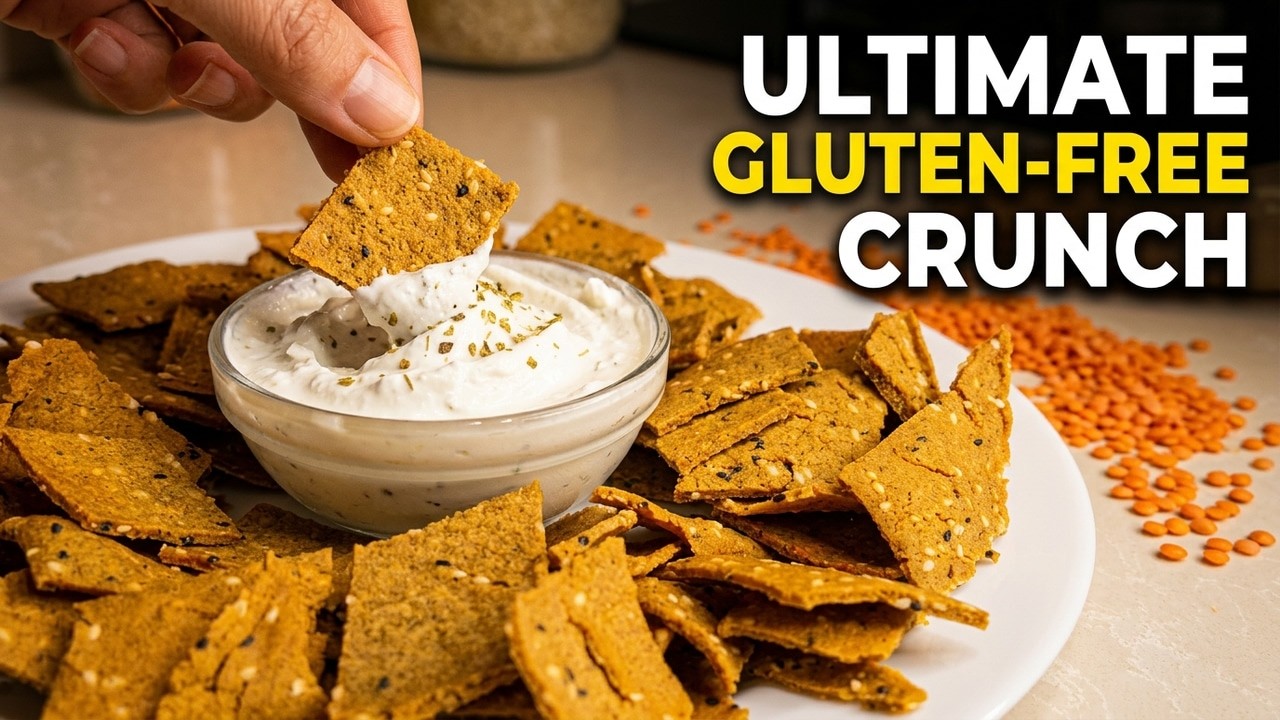 Crispy Red Lentil Crackers - Healthy Gluten-Free Snack (No Flour!)