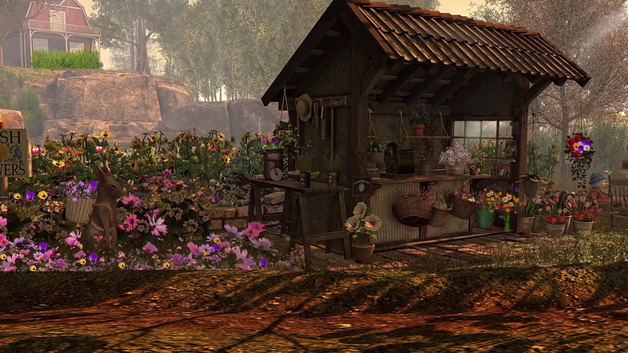 Country Flower Shop Ambience | Gardening Healing Sound | ASMR 4K