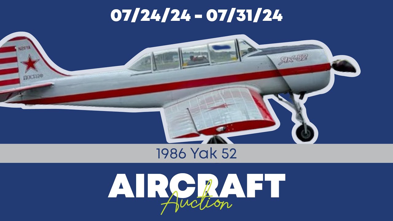 1986 Yak 52 // Affordable Acrobatic Warbird // N211YA ** Online Auction Starts July 24, 2024