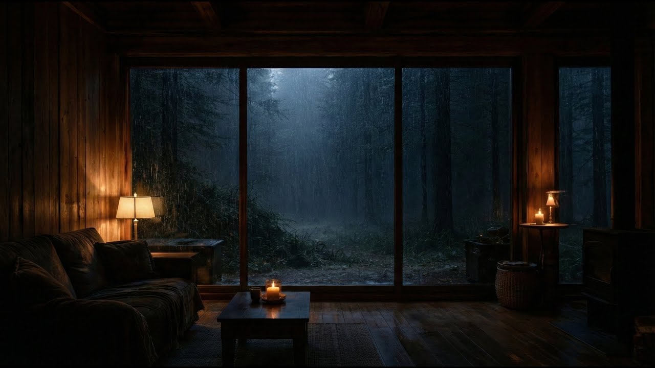 Deep Sleep Rain at the Dark Forest Window 🌧️ | Heavy Rain Sounds for Sleeping