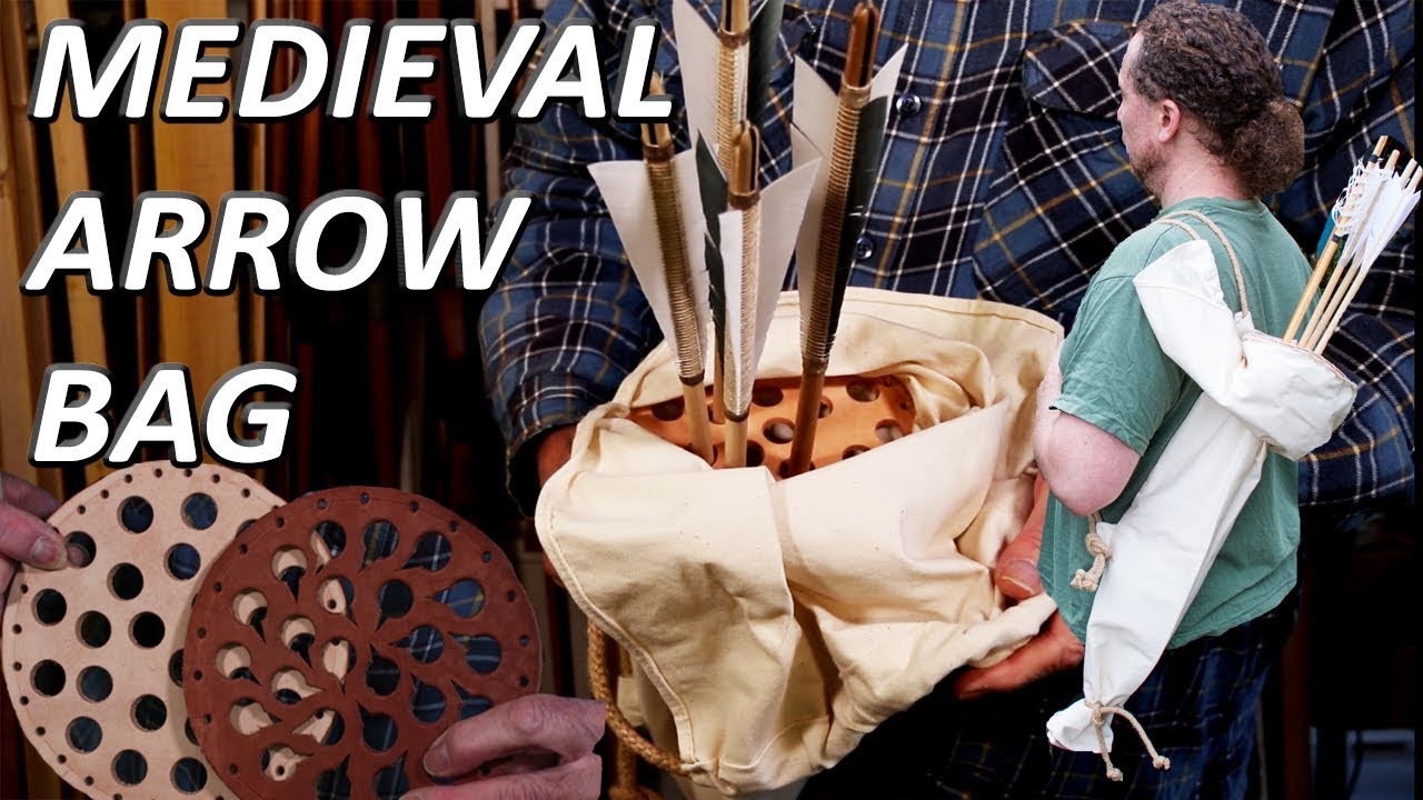 Сумка для стрел в средневековом стиле, тканевый и кожаный колчан для длинного лука