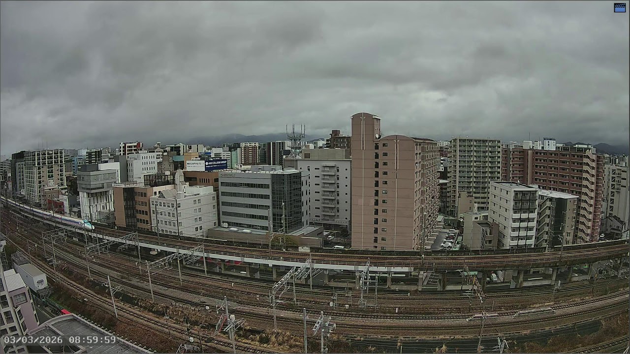 福岡・博多駅 ライブカメラ｜九州新幹線下り｜JR九州・鹿児島本線｜JR西日本・博多南線｜福岡の夜景｜日の出・朝日