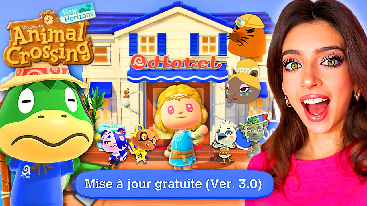 DÉCOUVERTE DE LA MISE À JOUR 3.0 de ANIMAL CROSSING NEW HORIZONS ! 😱 (Hôtel, Items, Resetti..)