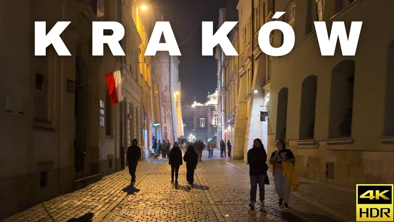 🌃 Kraków Night Walk 🚶‍♂️🌙 | 🇵🇱 POLAND 2024 | 4K HDR