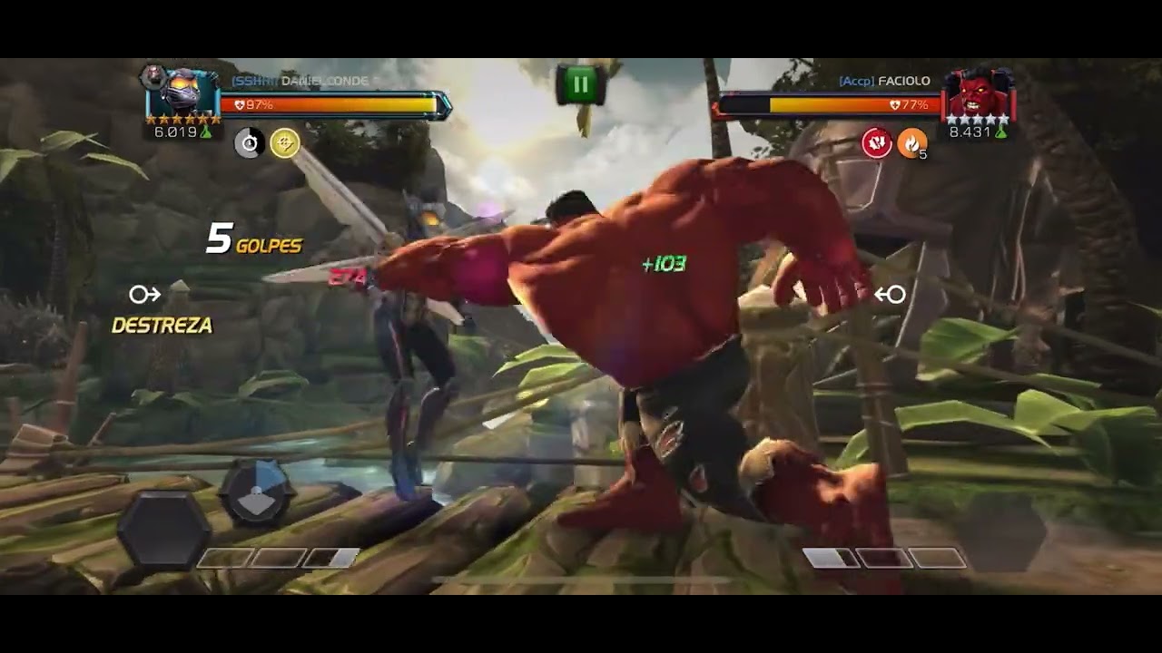 Avispa (******) (6019) vs Hulk Rojo (*****) (8431)