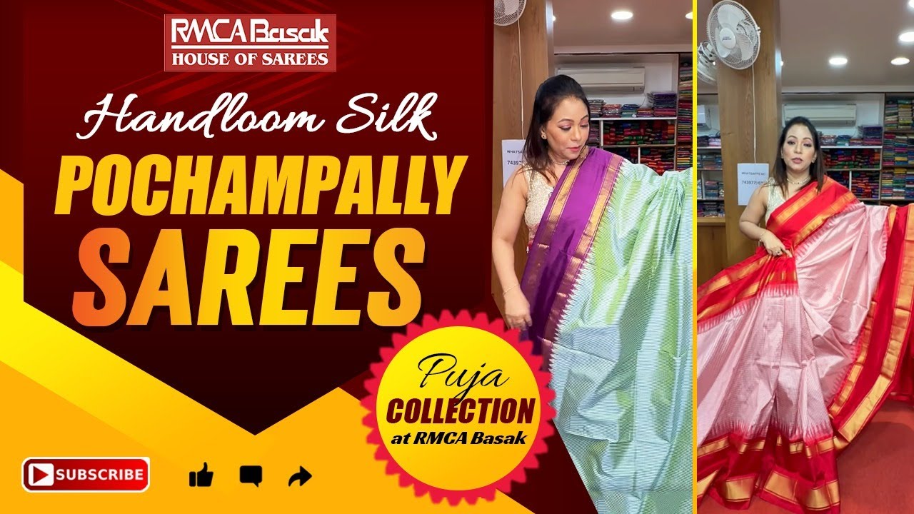 Explore Handloom Silk Pochampally Sarees || Puja collection at RMCA Basak✨😍