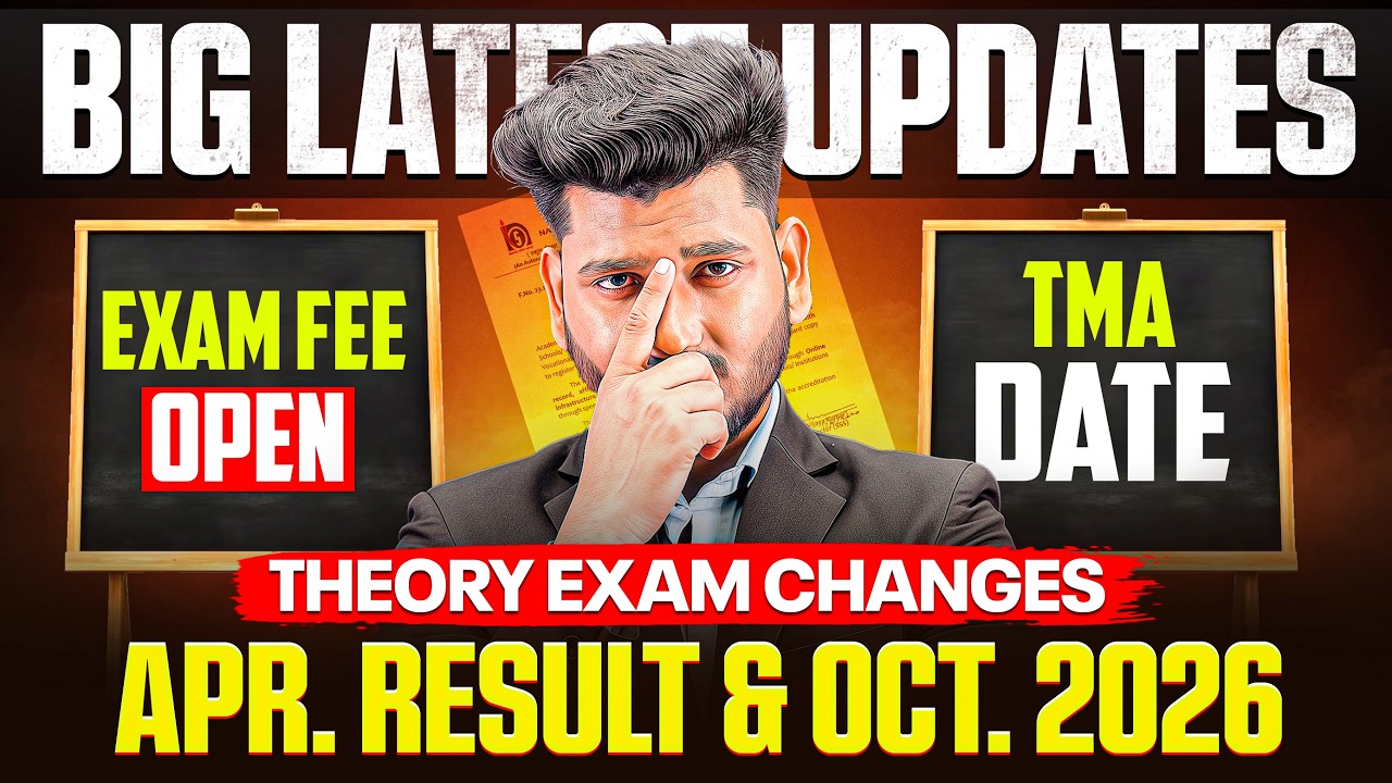 NIOS Big Updates October 2026 Exam Fee Open | April Result | TMA, Syllabus