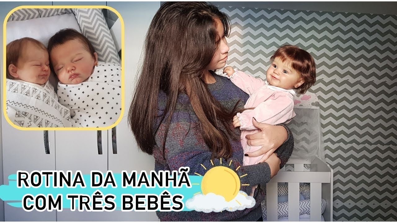 ROTINA DA MANHÃ DOS BEBÊS REBORN LUNA, AURORA E OLIVER 🌤