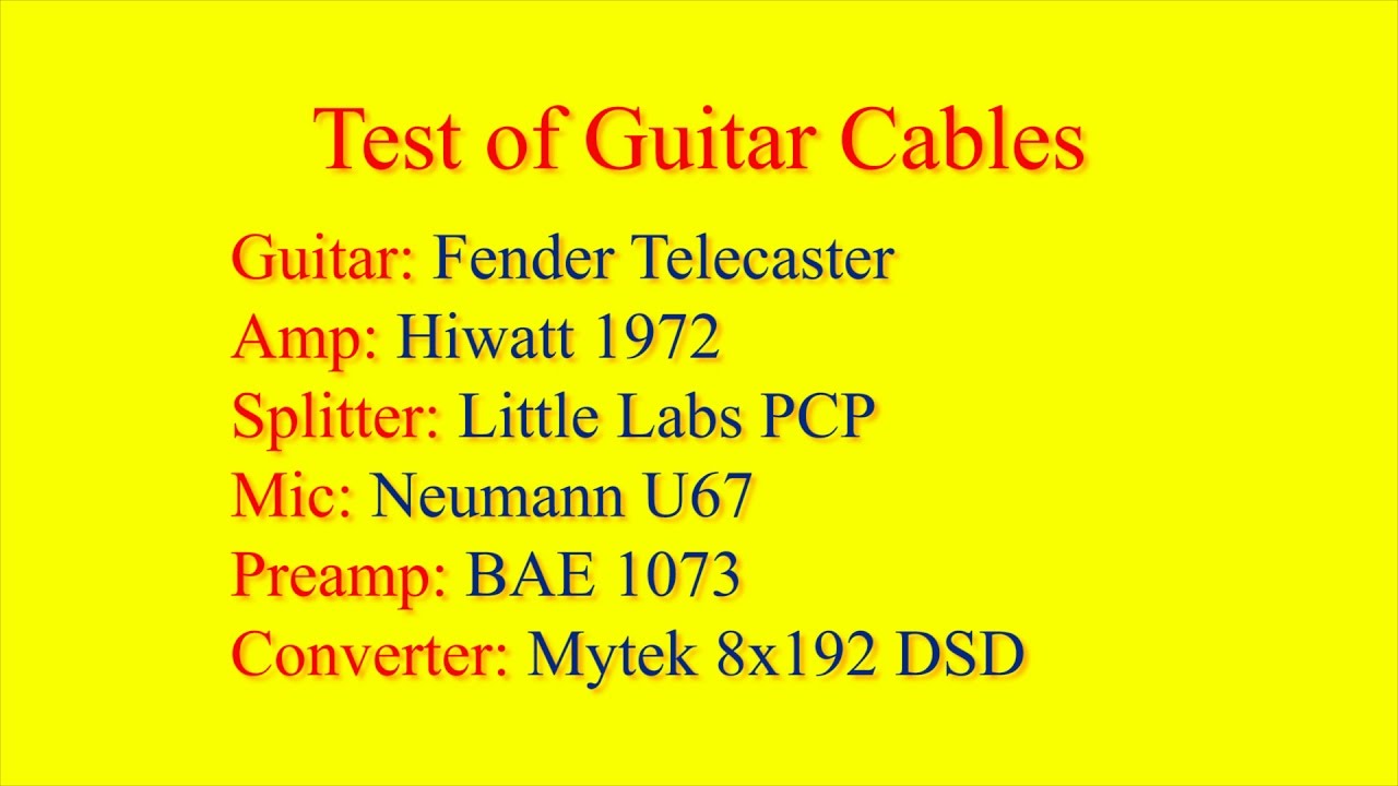 Test of Top Guitar Cables Monster Mogami Vovox Evidence Russian Avia Military