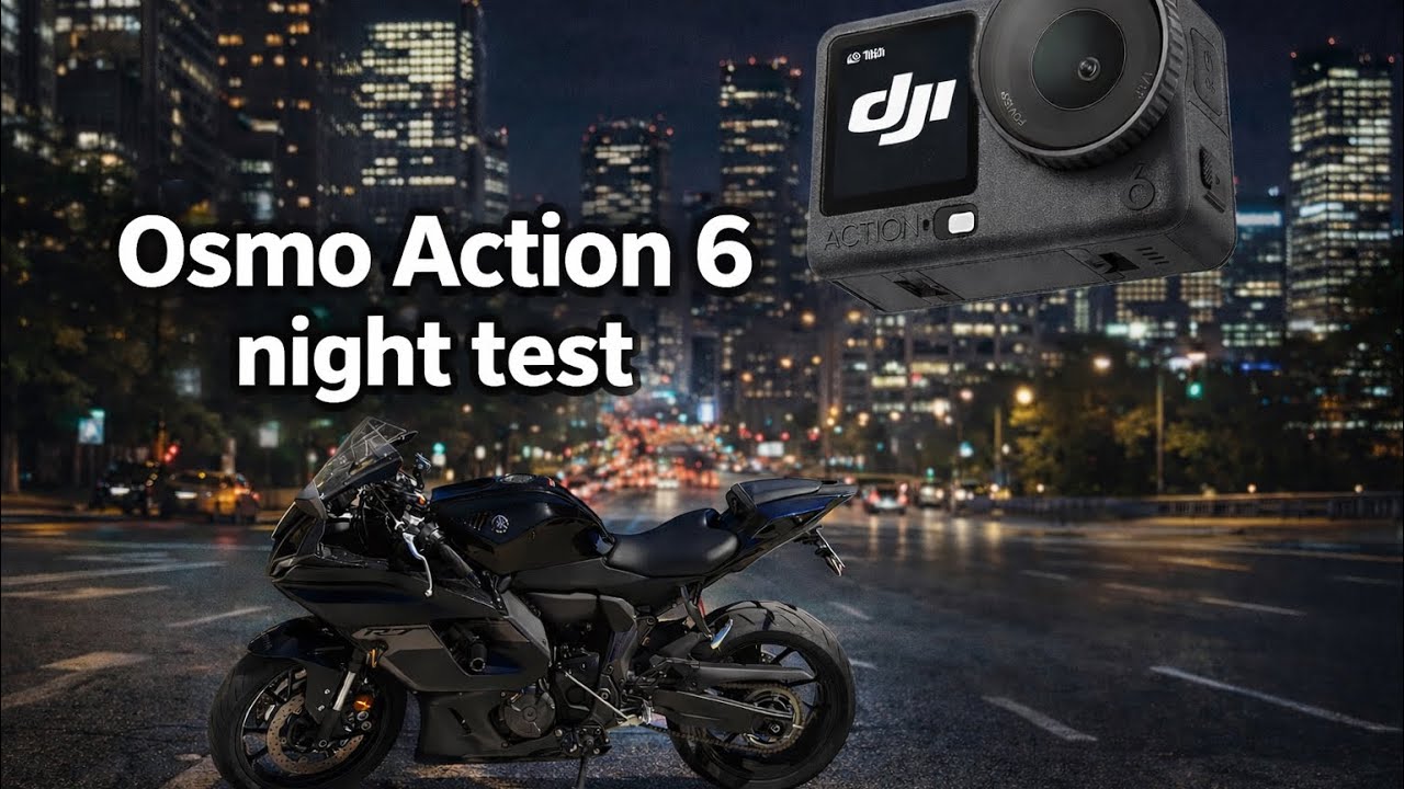 [4K POV] Osmo Action 6 night test with stock settings on Yamaha R7 