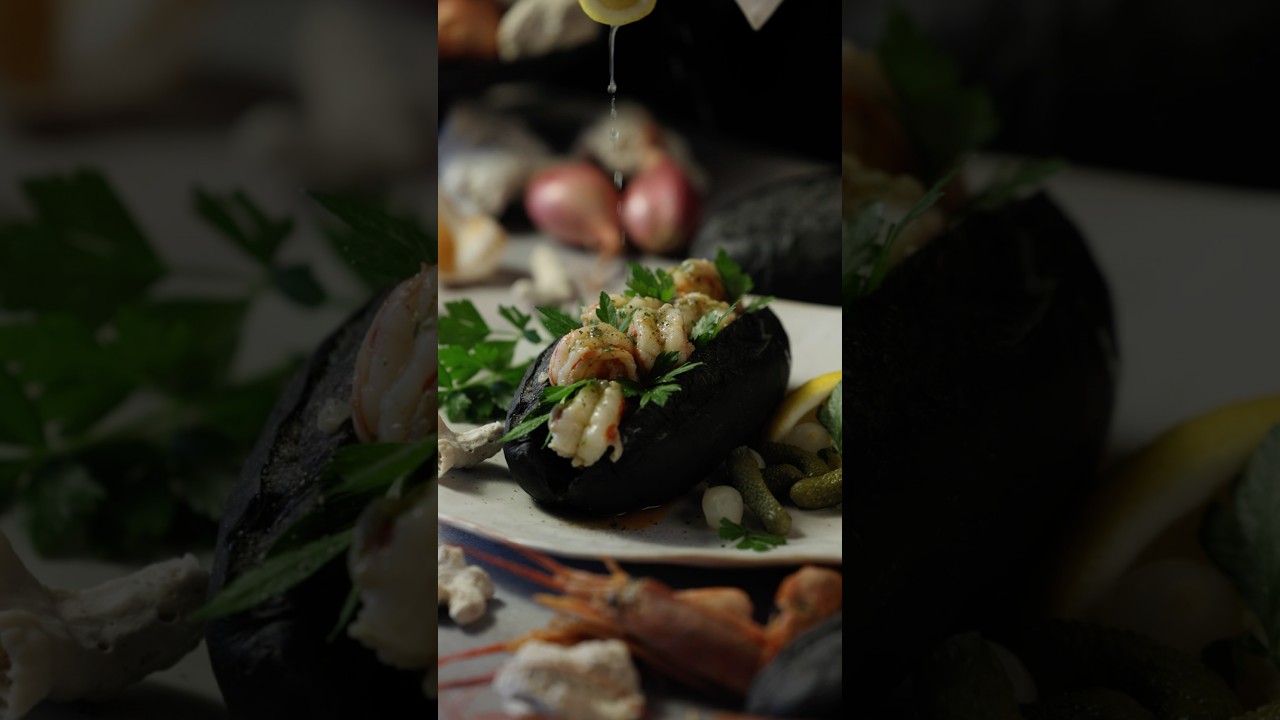 Butter Shrimp Black Sandwich #squid