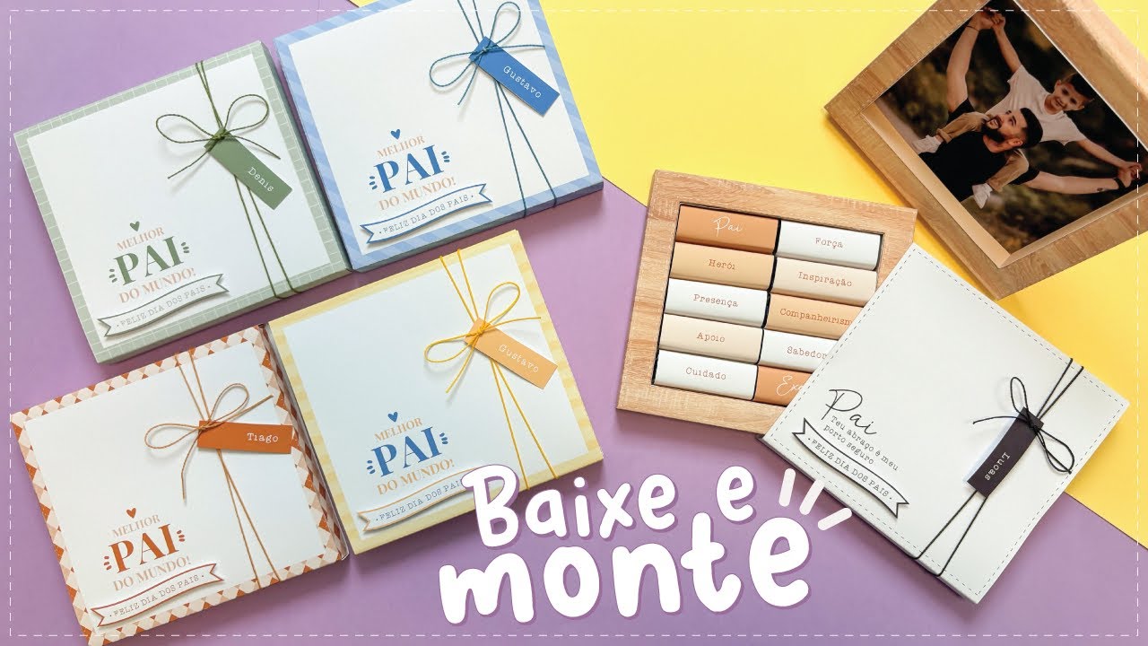 MOLDE GRATUITO | CAIXINHA PORTA RETRATO - DIA DOS PAIS  | COMO FAZER?