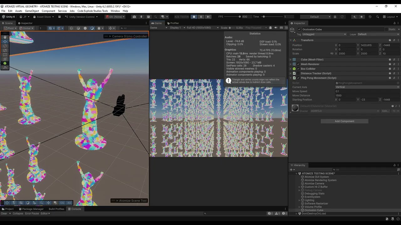 Update On Atomize : Per Cluster Occlusion Culling Virtualized Geometry | Unity 6 HDRP