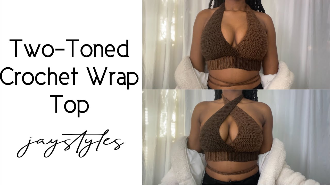 Crochet Two-Toned Wrap Top | Beginner-Friendly