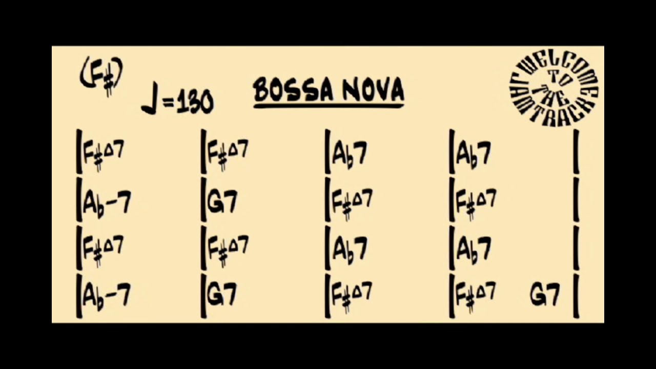 Jam track - Bossa Nova - (F#) - 130 Bpm - No drums version