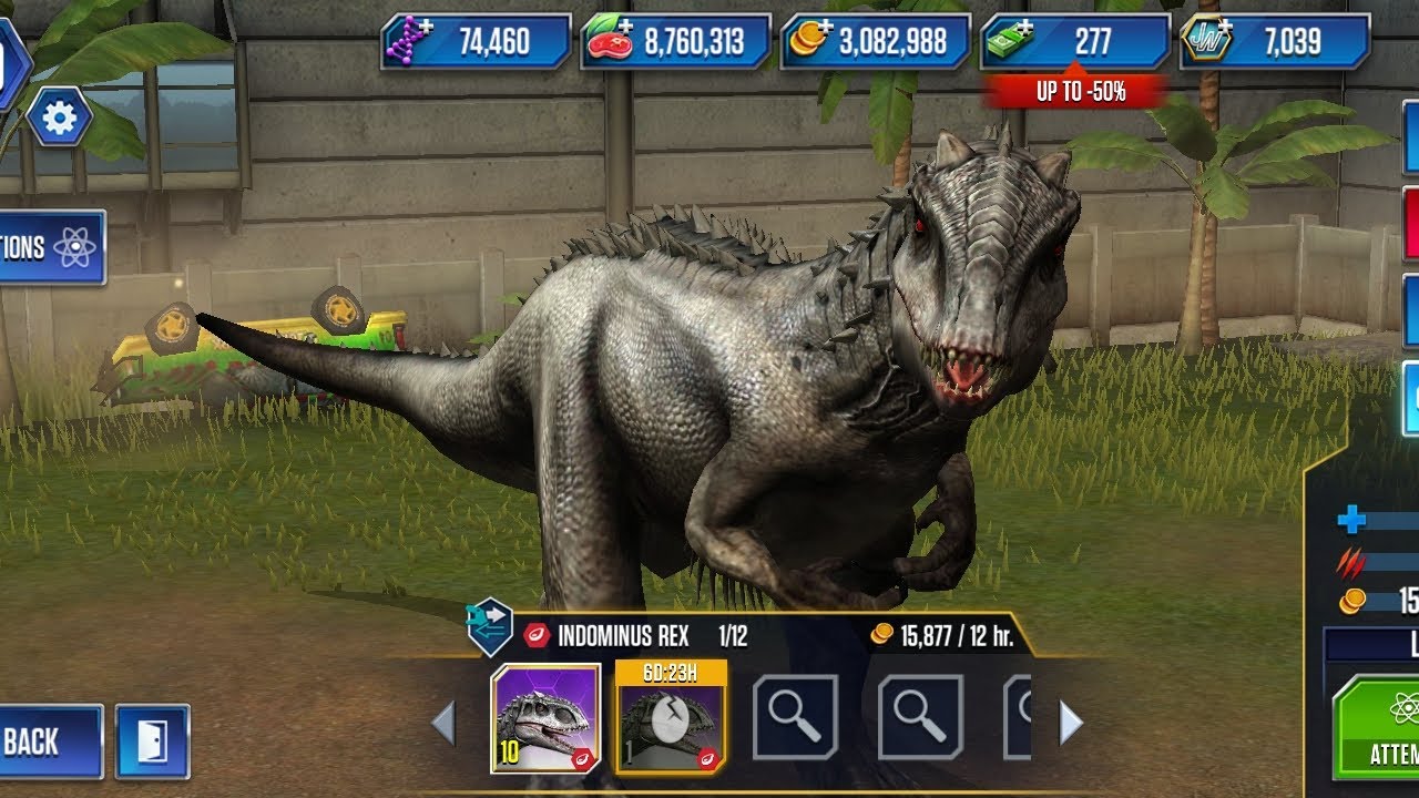 Testing INDOMINUS REX in Jurassic world the game!