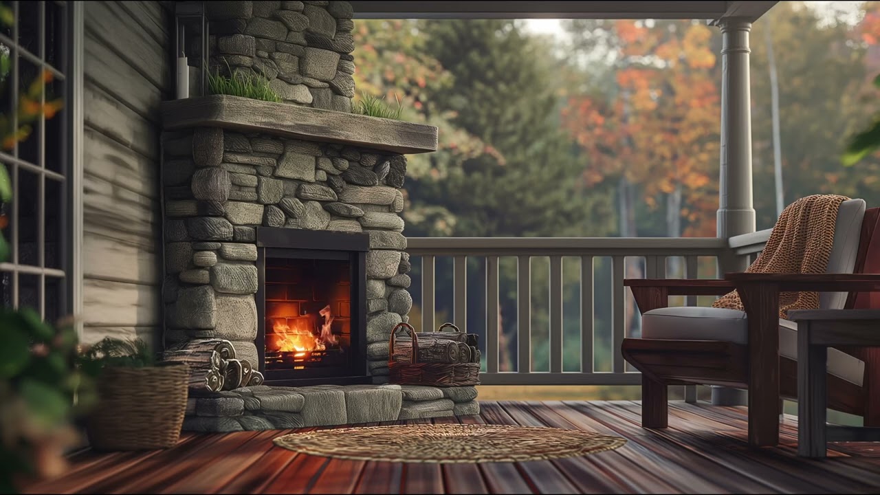 Autumn relax & Warm Fireplace, Relaxing sleep music for meditation, stress relief Created by AlEx