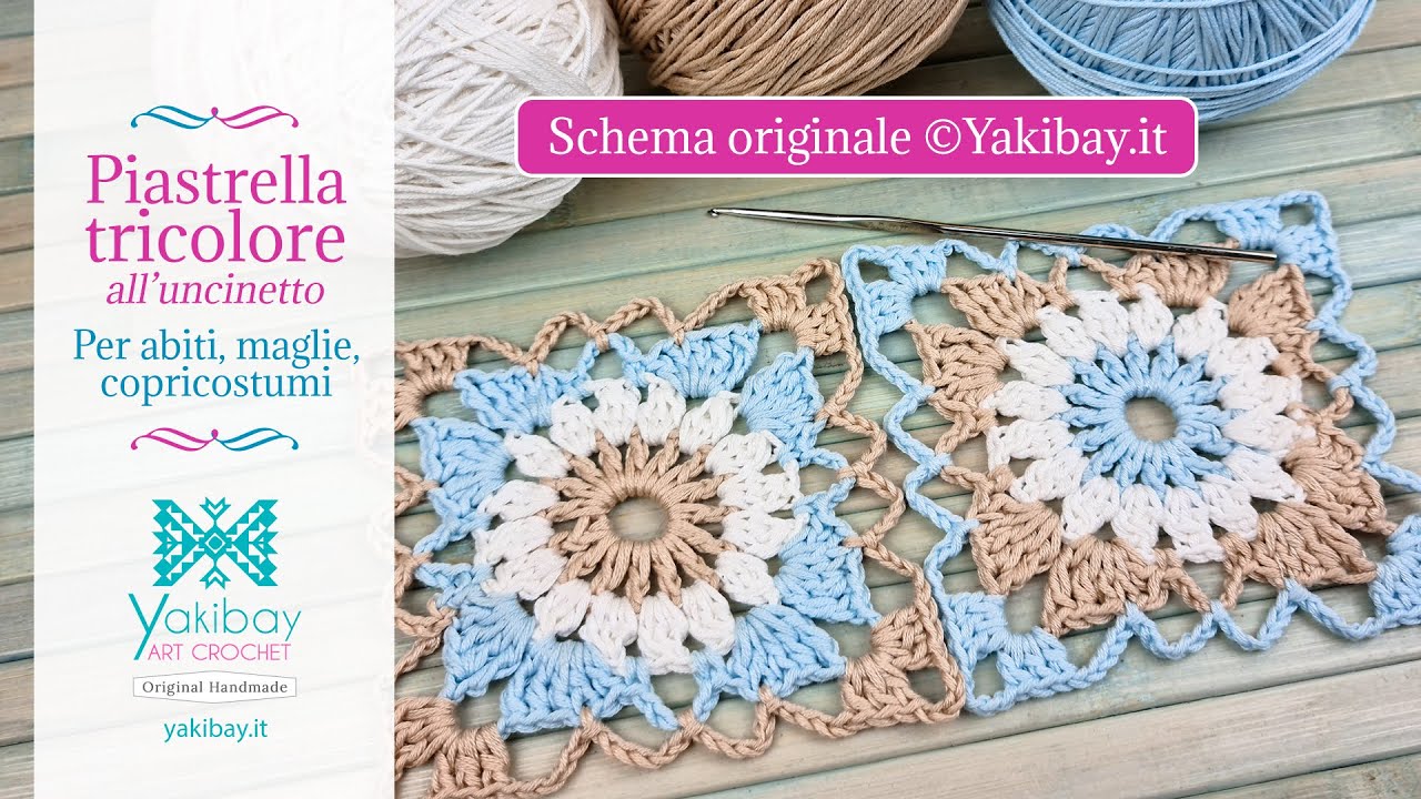 Piastrella tricolore per top, abiti maglie, copricostumi - ©Yakibay.it