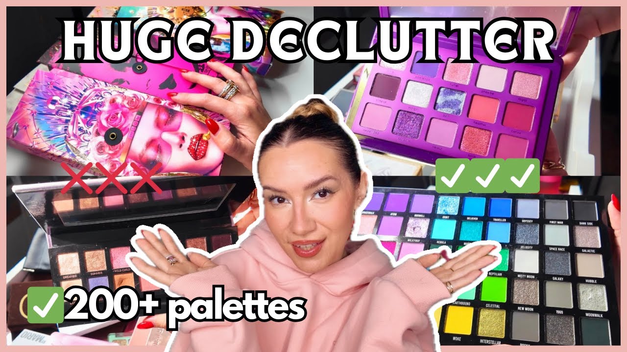 HUGE eyeshadow COLLECTION (200+) DECLUTTER 2025 | Vlogmas Day 4❄️