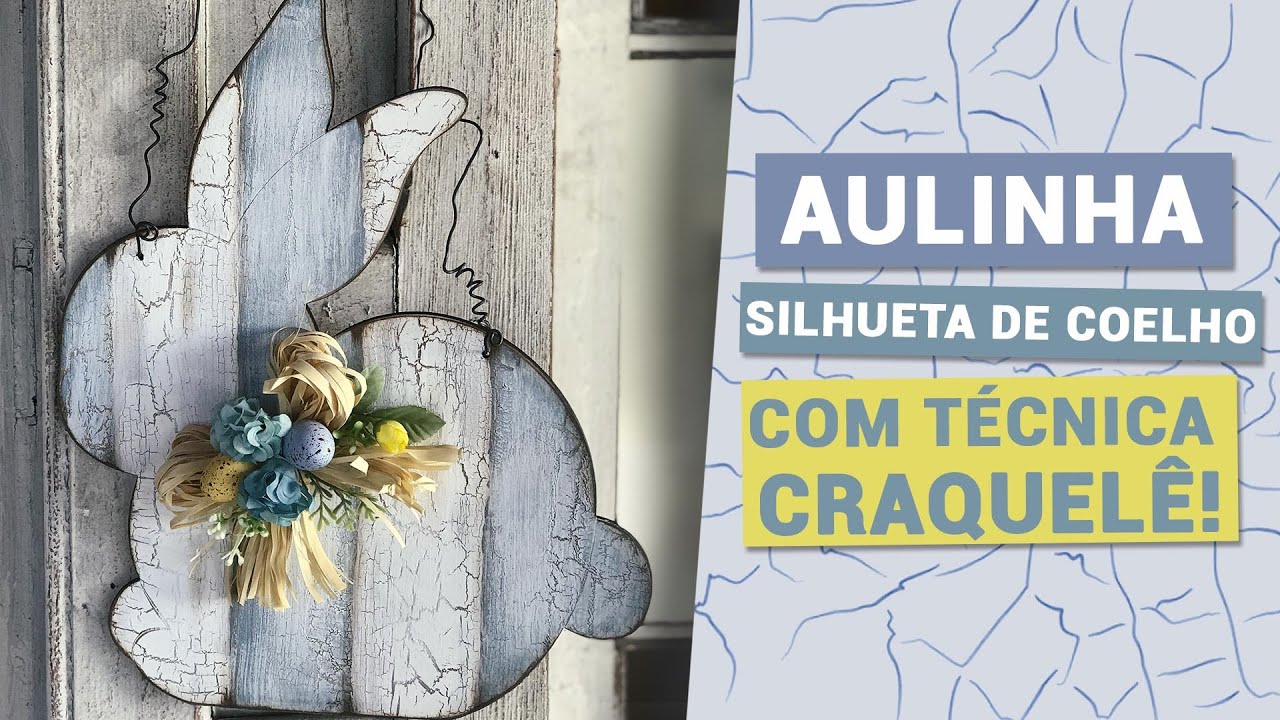 SILHUETA DE COELHO COM TÉCNICA CRAQUELÊ! | Tania Marquato