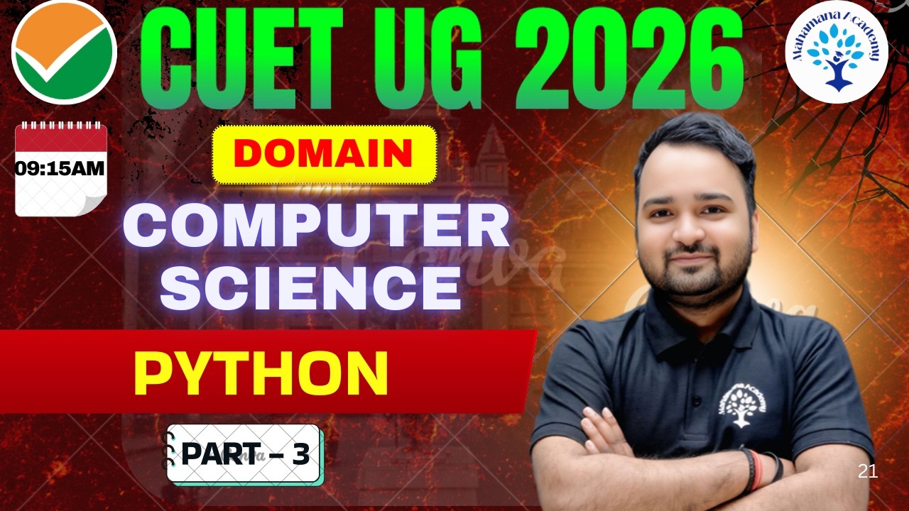 CUET UG 2026 PYTHON Part 03(COMPUTER SCIENCE) #CUETUG2026 #pyhton  #computerscience #database #bhu