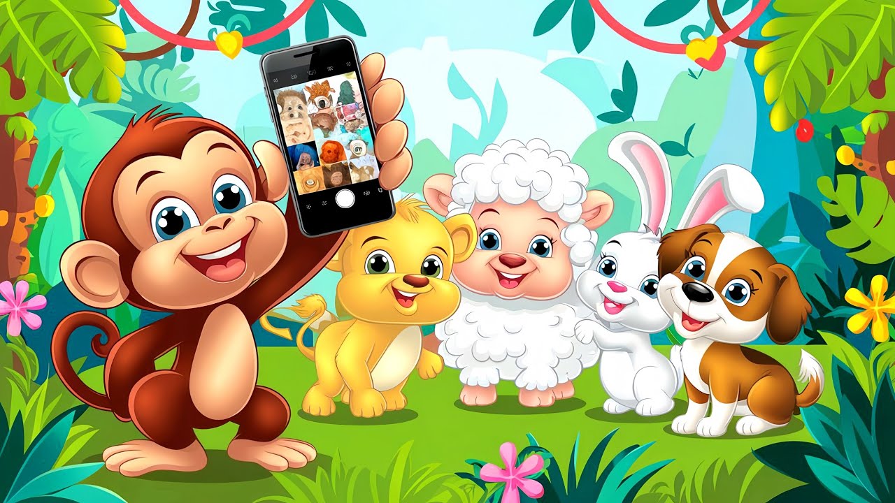 🐒 Baby Monkey Fun With Buddies | New Baby Monkey Rhyme | Monkey Vlog In Forest | #monkey #babymonkey