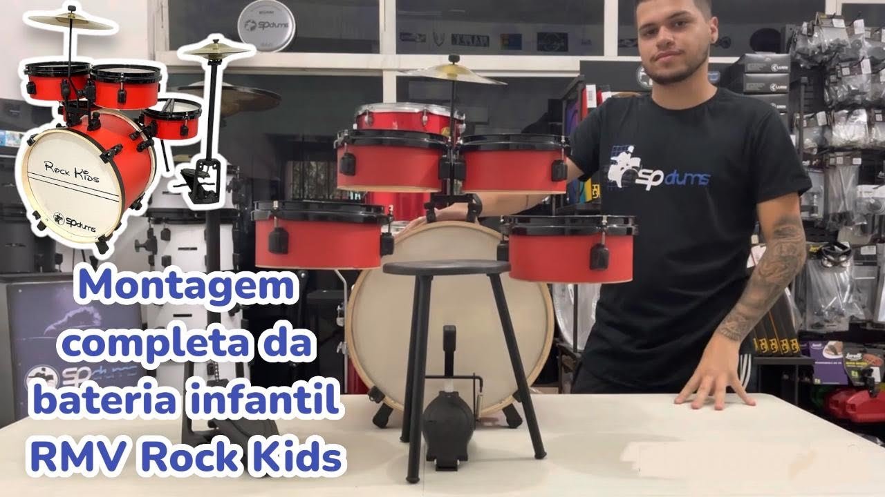 Montagem Bateria Infantil Rmv Rock Kids Com Chimbal