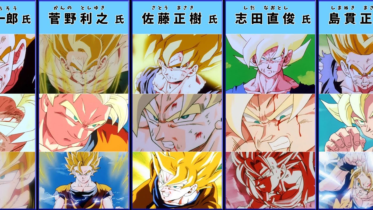 ドラゴンボールZ　作画担当者別　スーパーサイヤ人悟空　まとめ