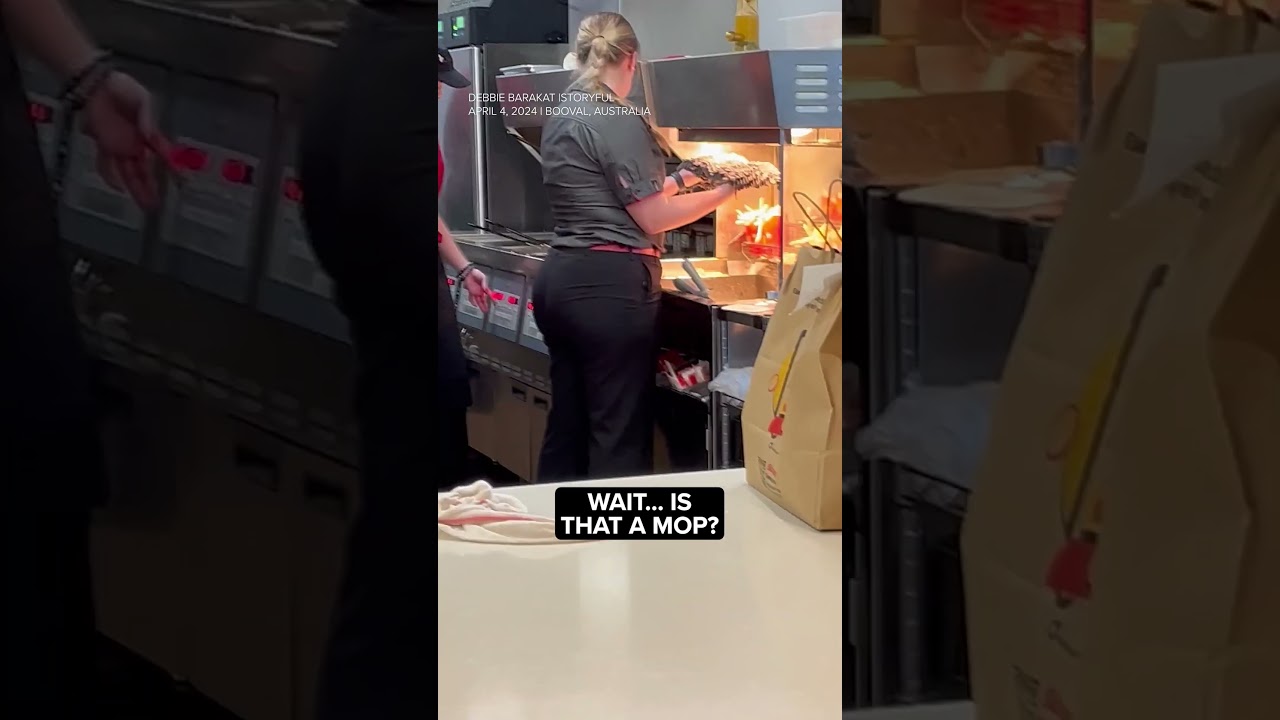 Customer sees McDonald's worker apparently drying lamp under food heat lamps 🤮
