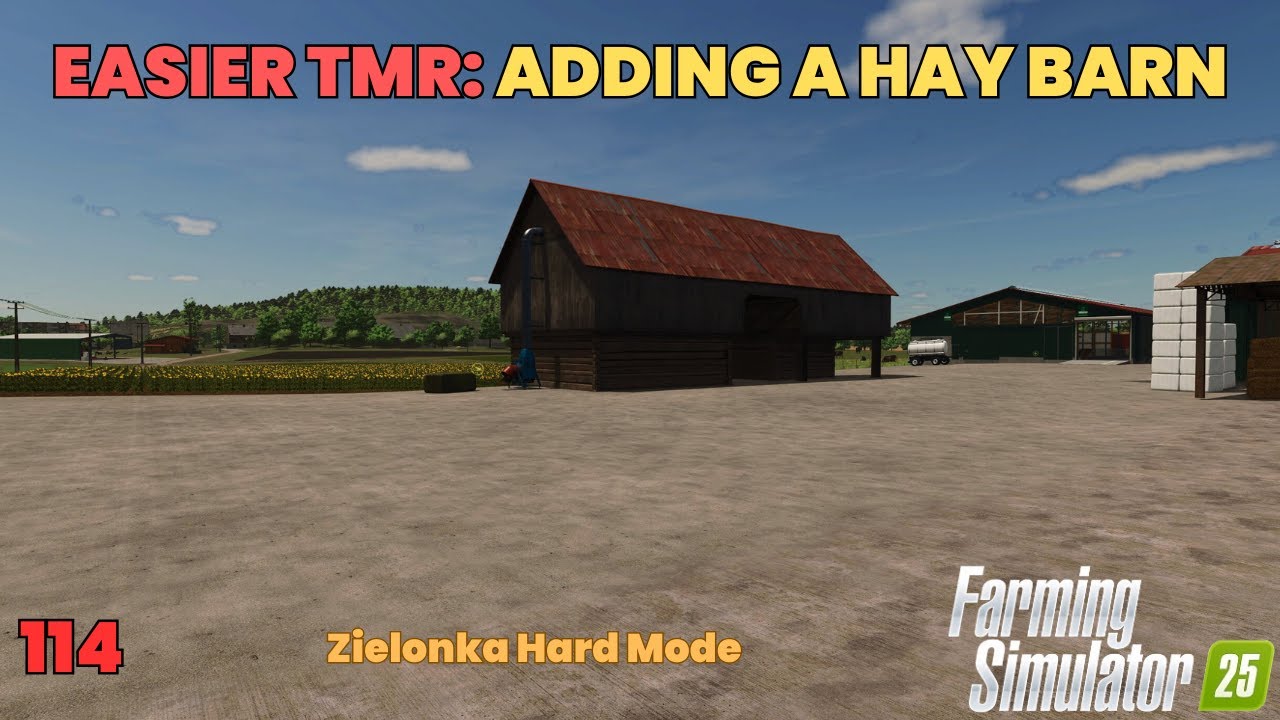 LOTS OF BARLEY WHEAT AND STRAW + PUTTING UP A HAY BARN FS25 Zielonka Hard Mode Ep 114