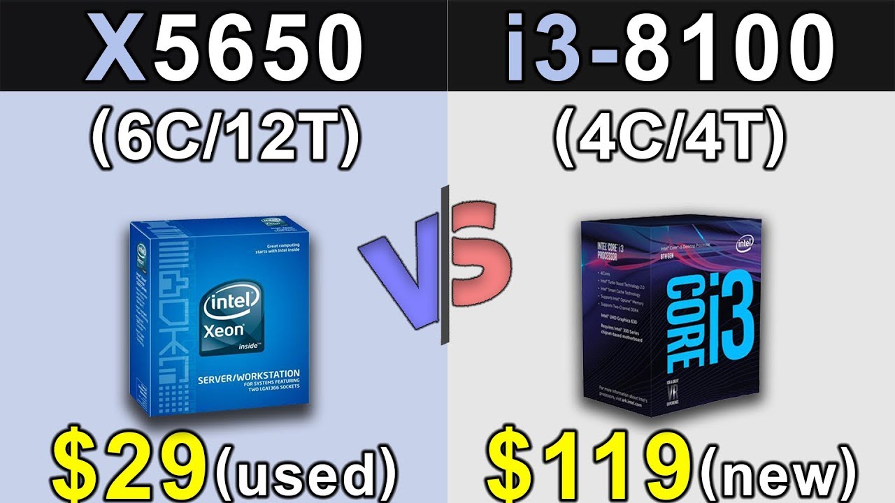 Xeon X5650 (4.0GHz) Vs. i3-8100 | Which is a Better Value For MONEY...???