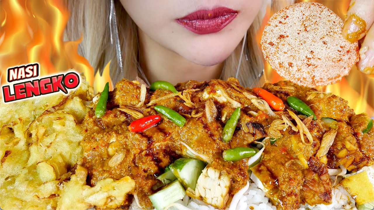 ASMR 🌾🍛NASI LENGKO KHAS CIREBON/INDRAMAYU, BAKWAN & BASRENG | CIREBON STYLE LENGKO RICE & FRITTERS😋
