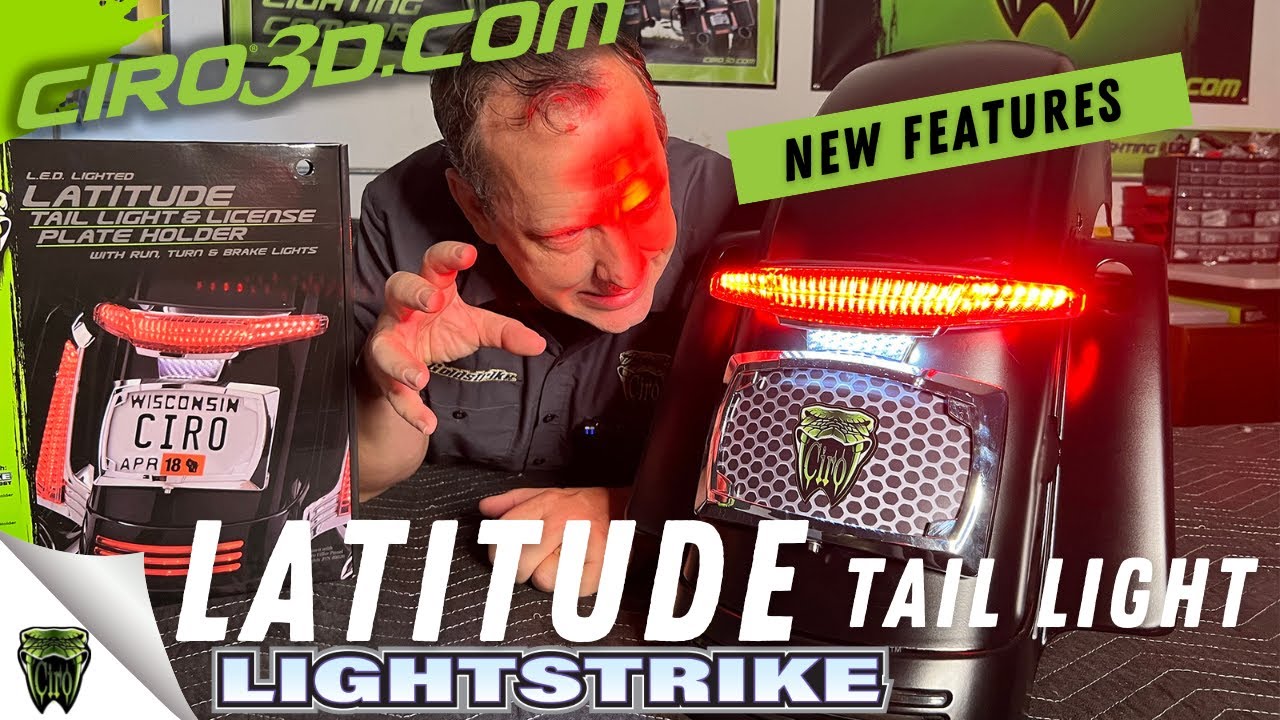 Ciro Latitude Tail Light & License Plate Holder with LIGHTSTRIKE Lighting!