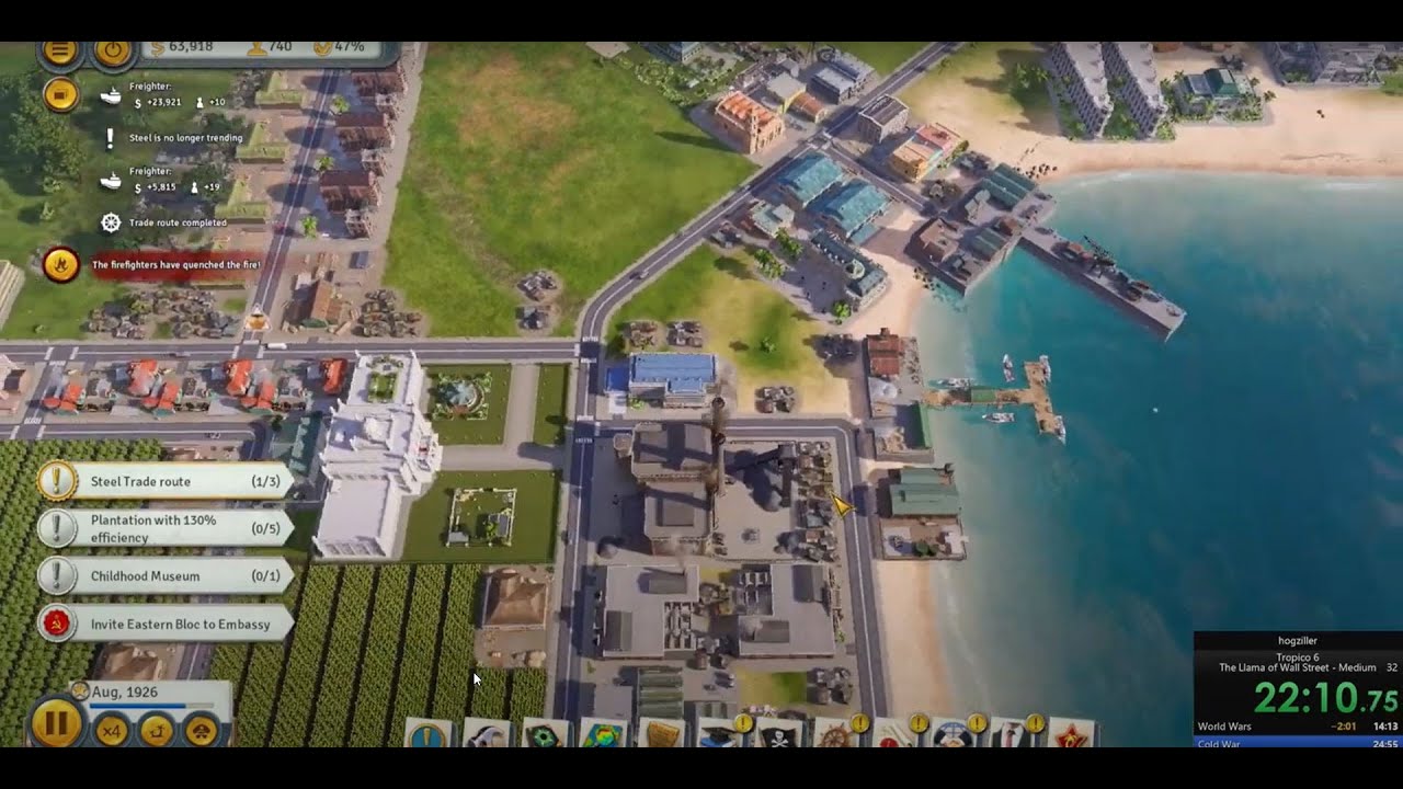 Самый быстрый способ пройти скоростной забег Tropico 6 - The Llama Of Wall Street на средней сложности за 40:11